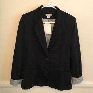 Cotton On Padded Shoulder Black Blazer Size M